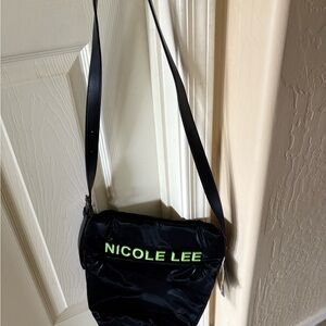 Nicole Lee Black and Neon Green Crossbody Bag